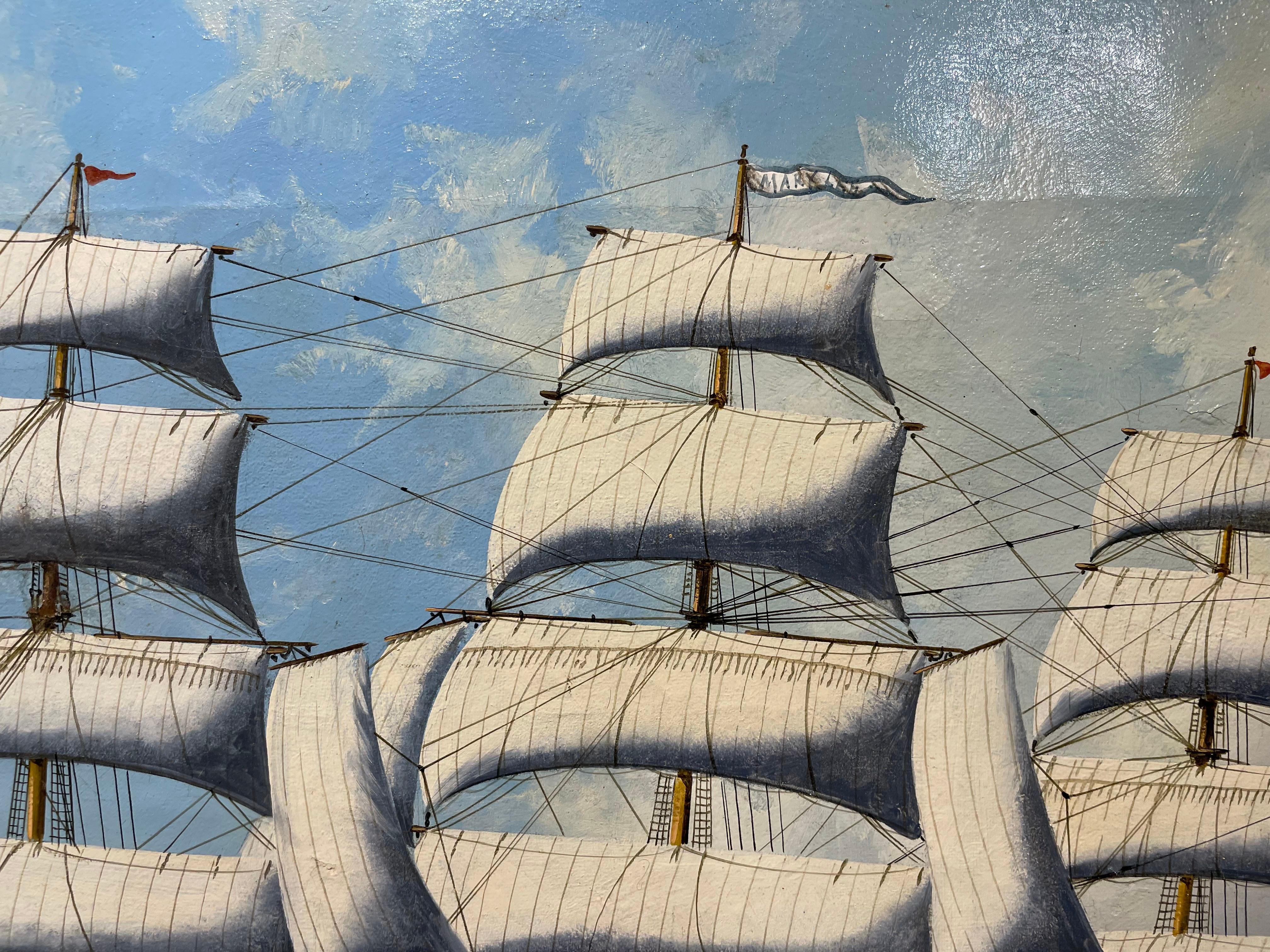 The Clipper Mary Lee in High Seas, amerikanische Schule aus der Mitte des 19. Jahrhunderts im Angebot 6