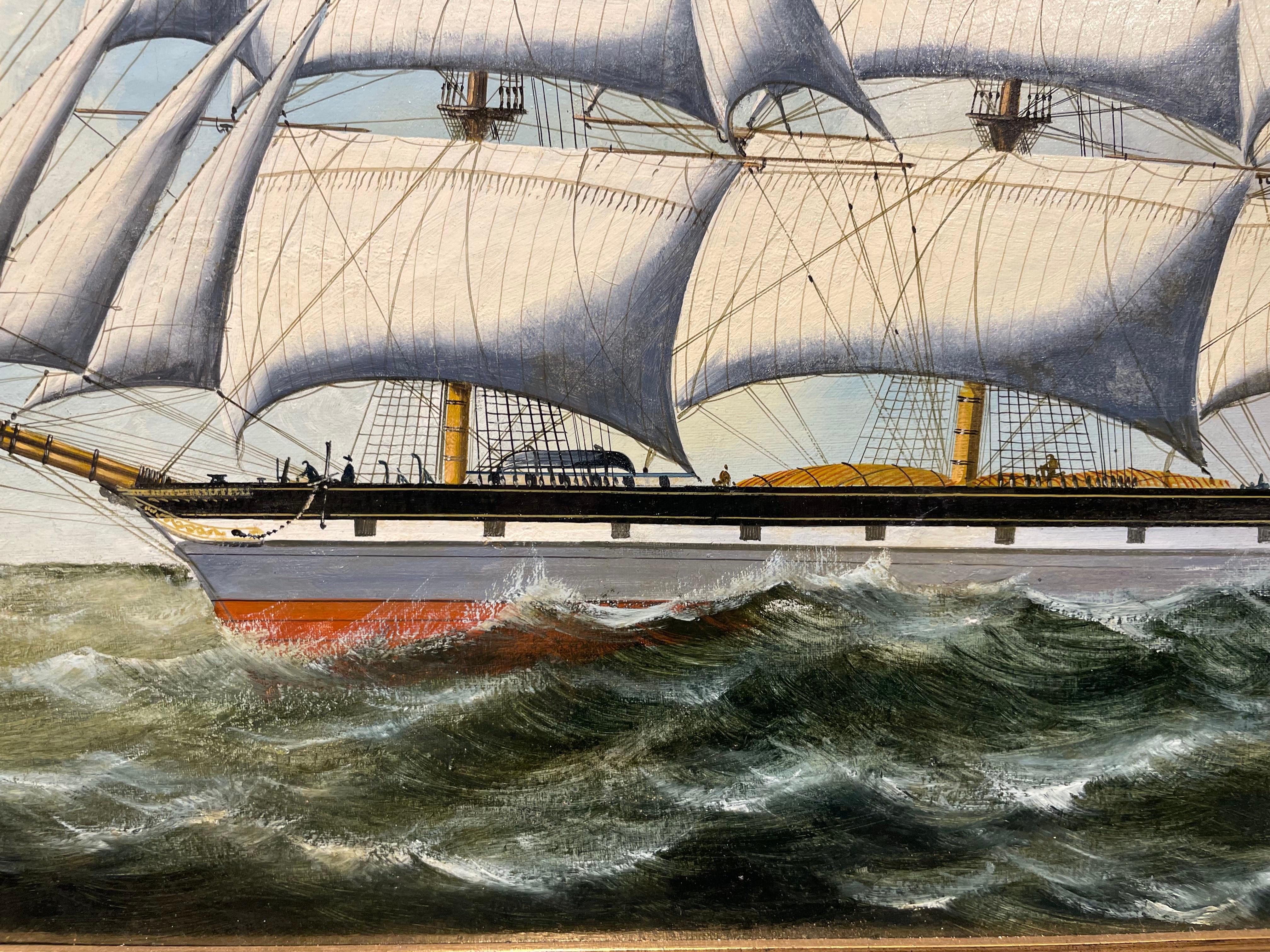 The Clipper Mary Lee in High Seas, amerikanische Schule aus der Mitte des 19. Jahrhunderts im Angebot 8