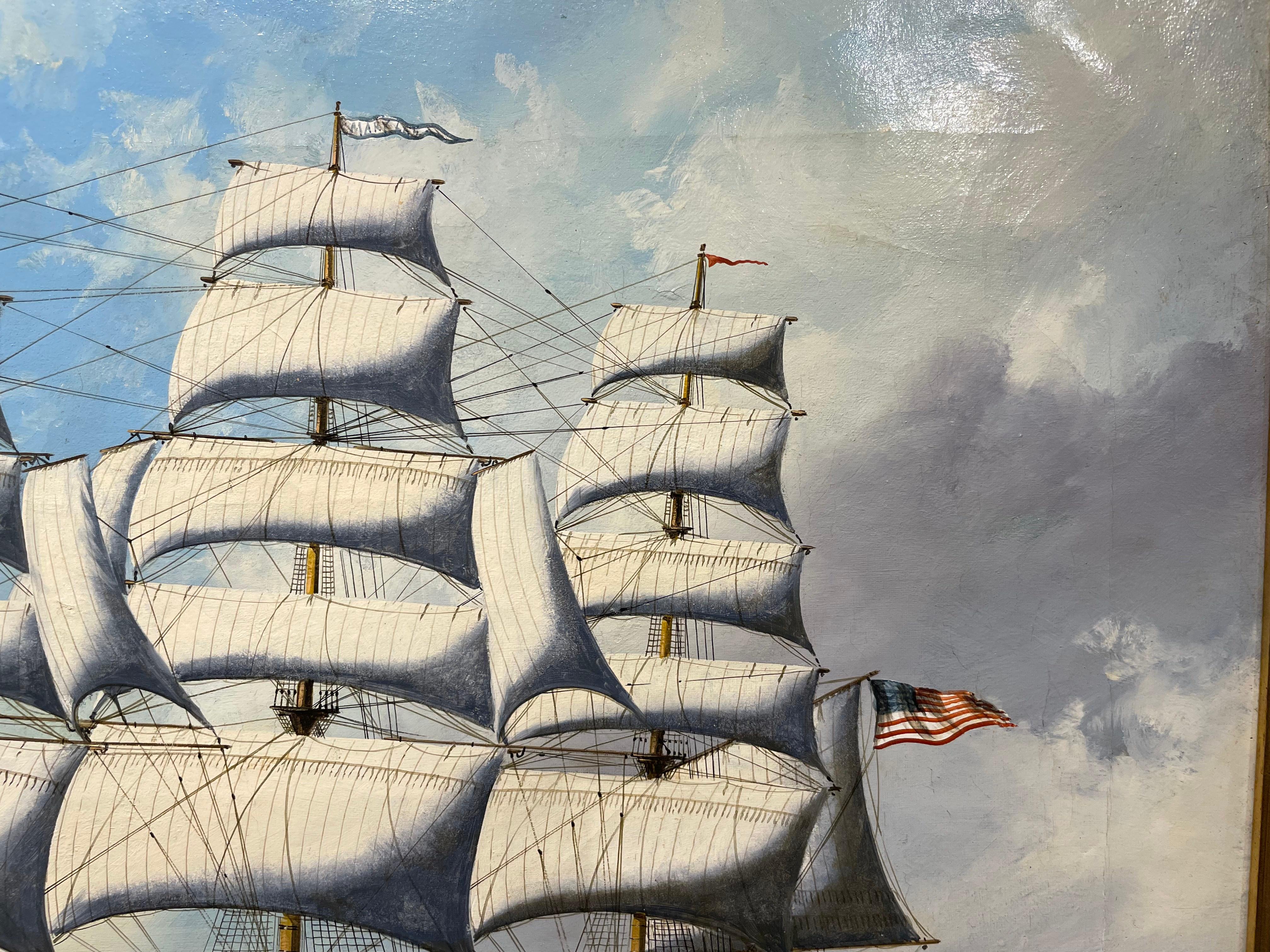The Clipper Mary Lee in High Seas, amerikanische Schule aus der Mitte des 19. Jahrhunderts im Angebot 9