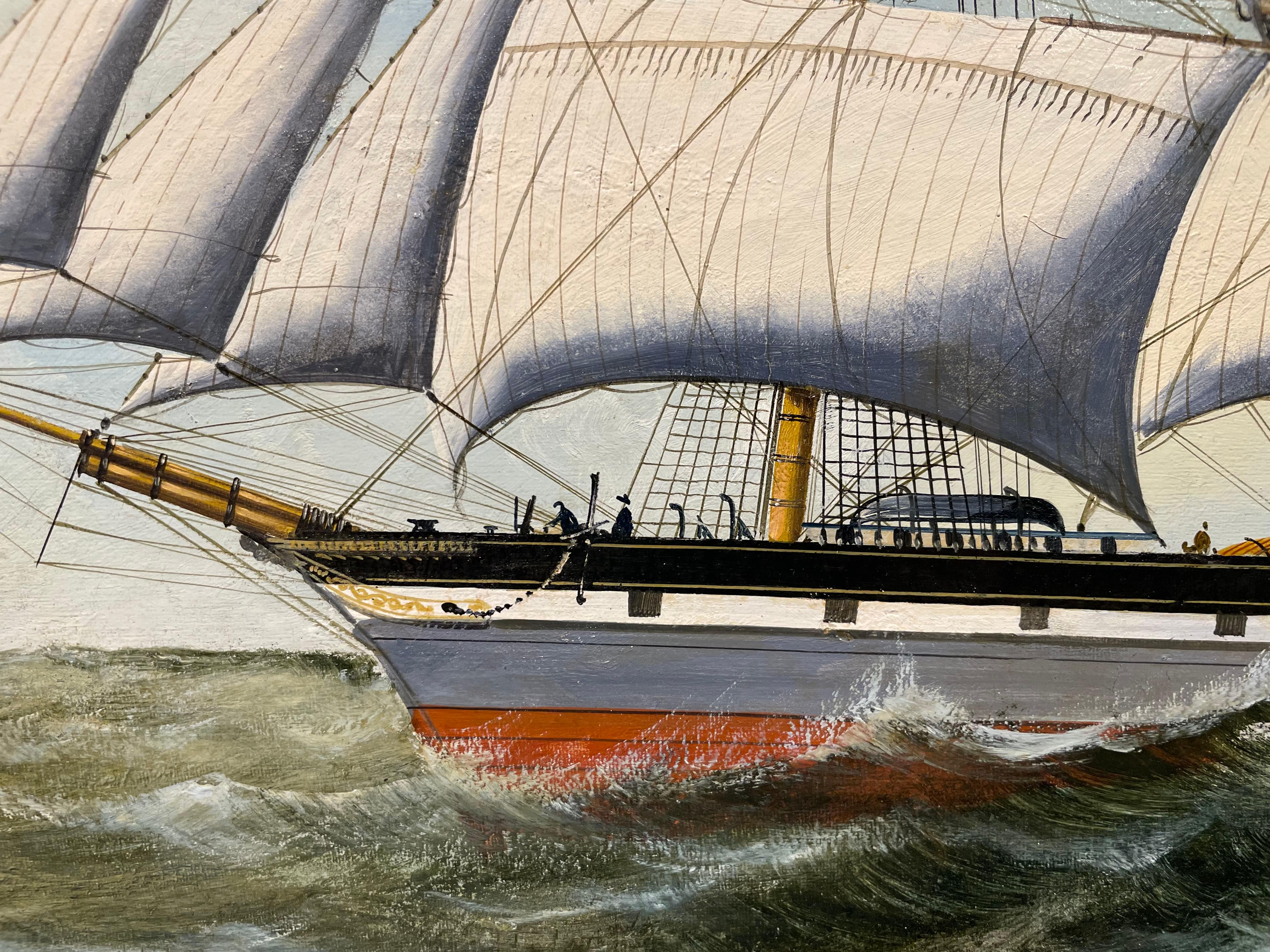 The Clipper Mary Lee in High Seas, amerikanische Schule aus der Mitte des 19. Jahrhunderts im Angebot 11