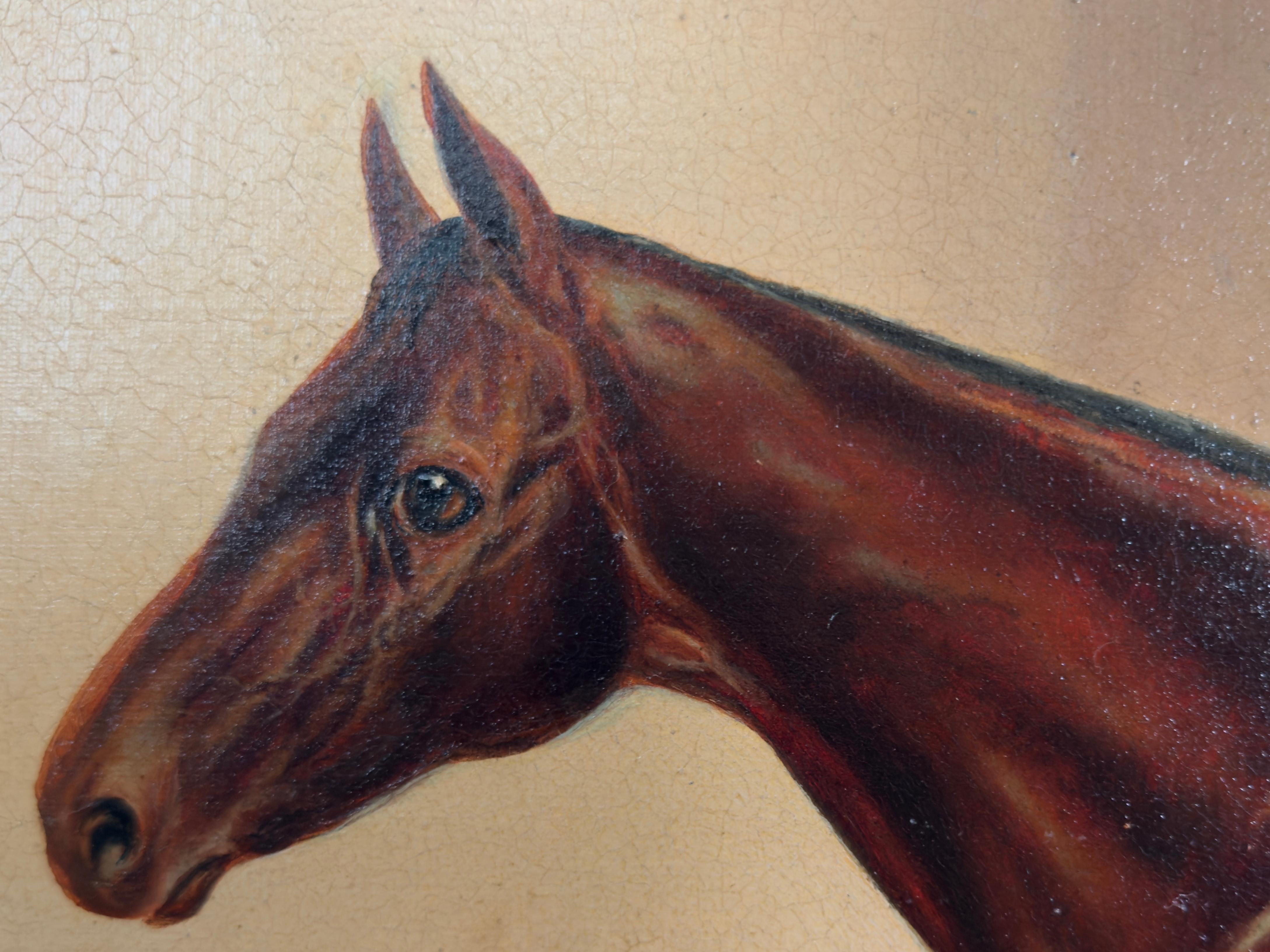 Cloisters, Grand National Steeplechase Pferderennen Champion 1892 (Beige), Animal Painting, von Unknown