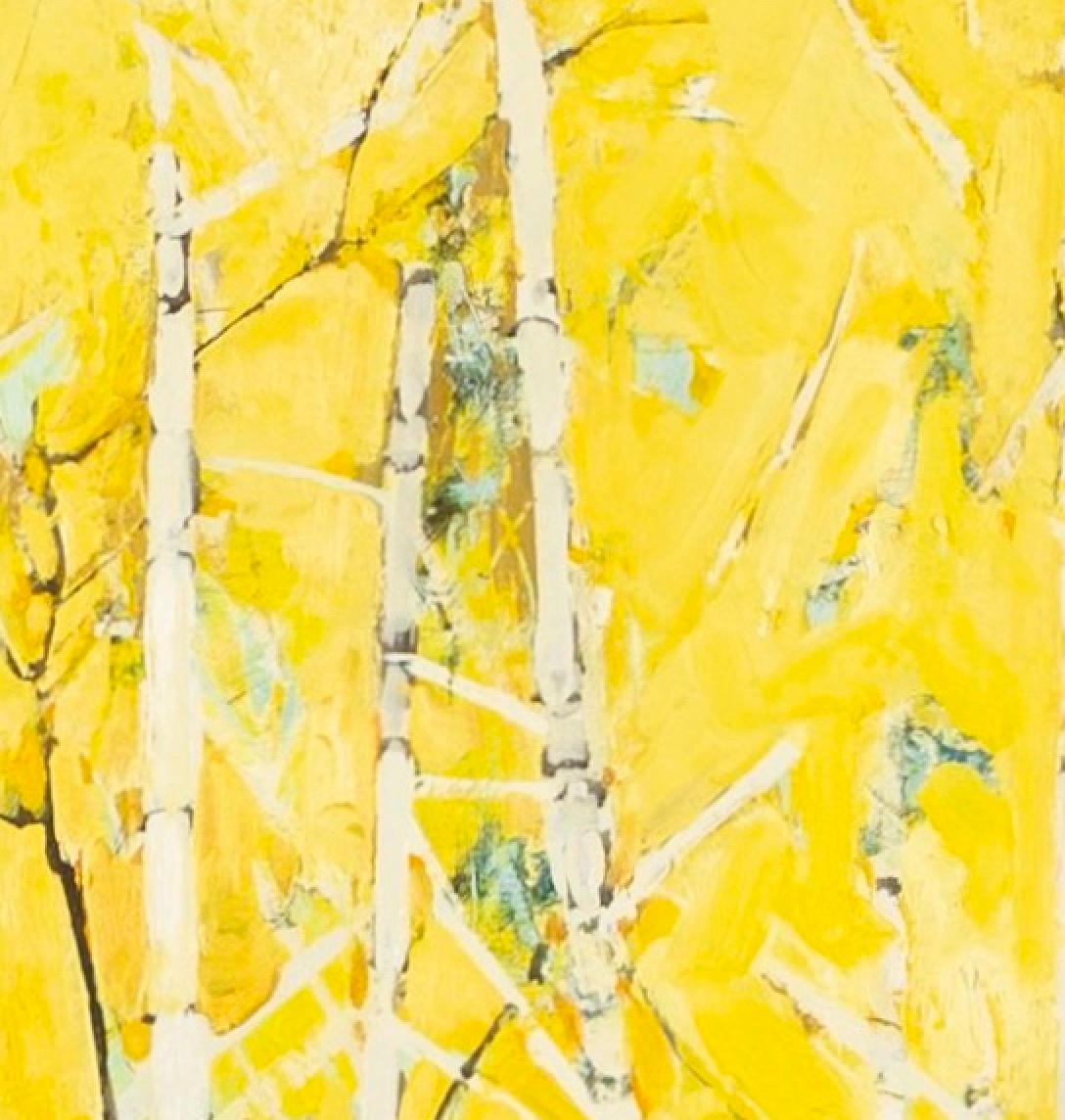 Tela de oro (abedul, haya, helecho y bráctea), Pintura de Ffiona Lewis, 2019 - Landscape Painting Oro de Unknown