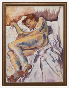 C.M.W.G - Framed Contemporary Oil, Sleeping on the Sheets