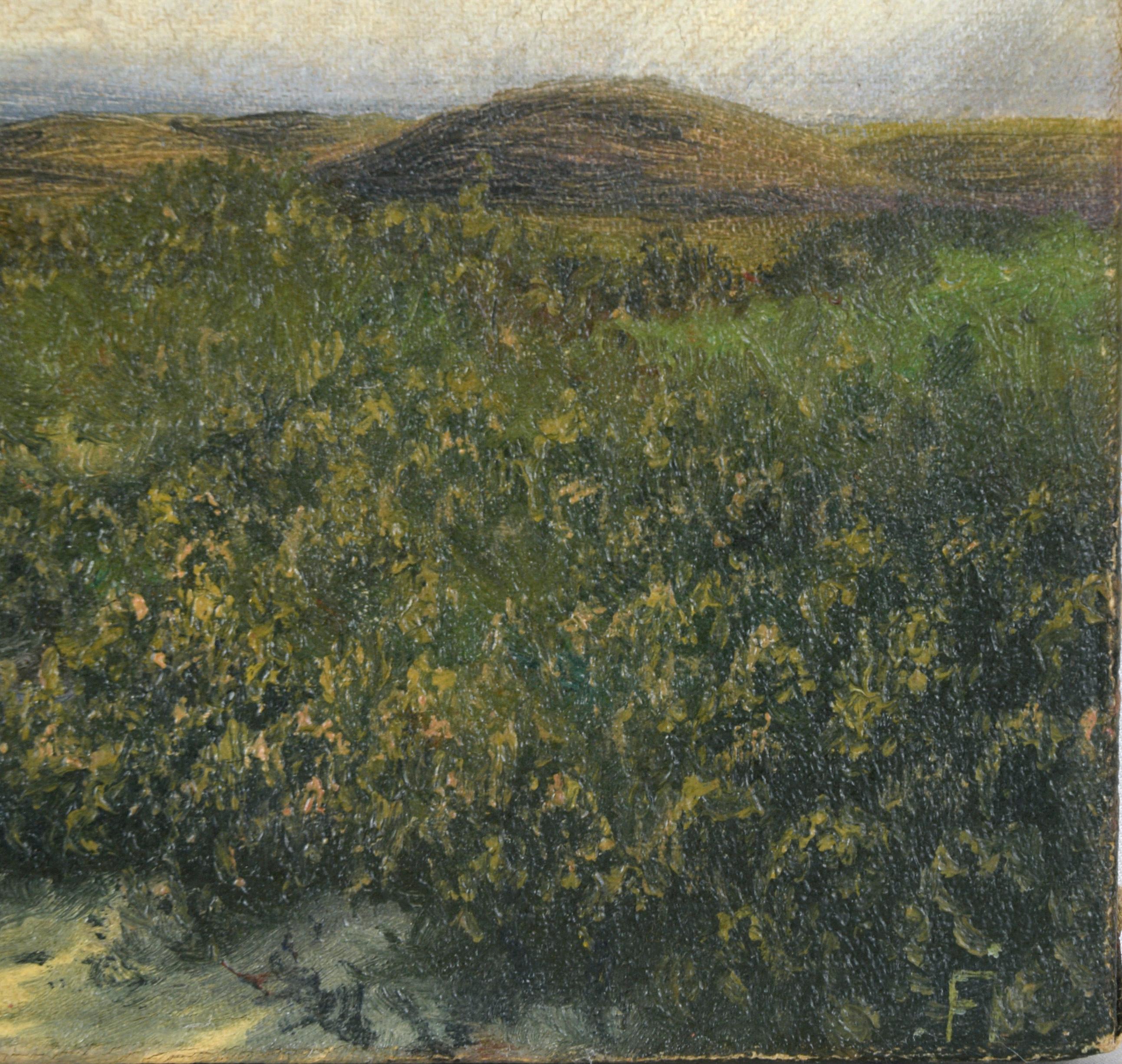 Küstenlandschaft mit Pferdewagen - Antikes Original-Ölgemälde im Angebot 2