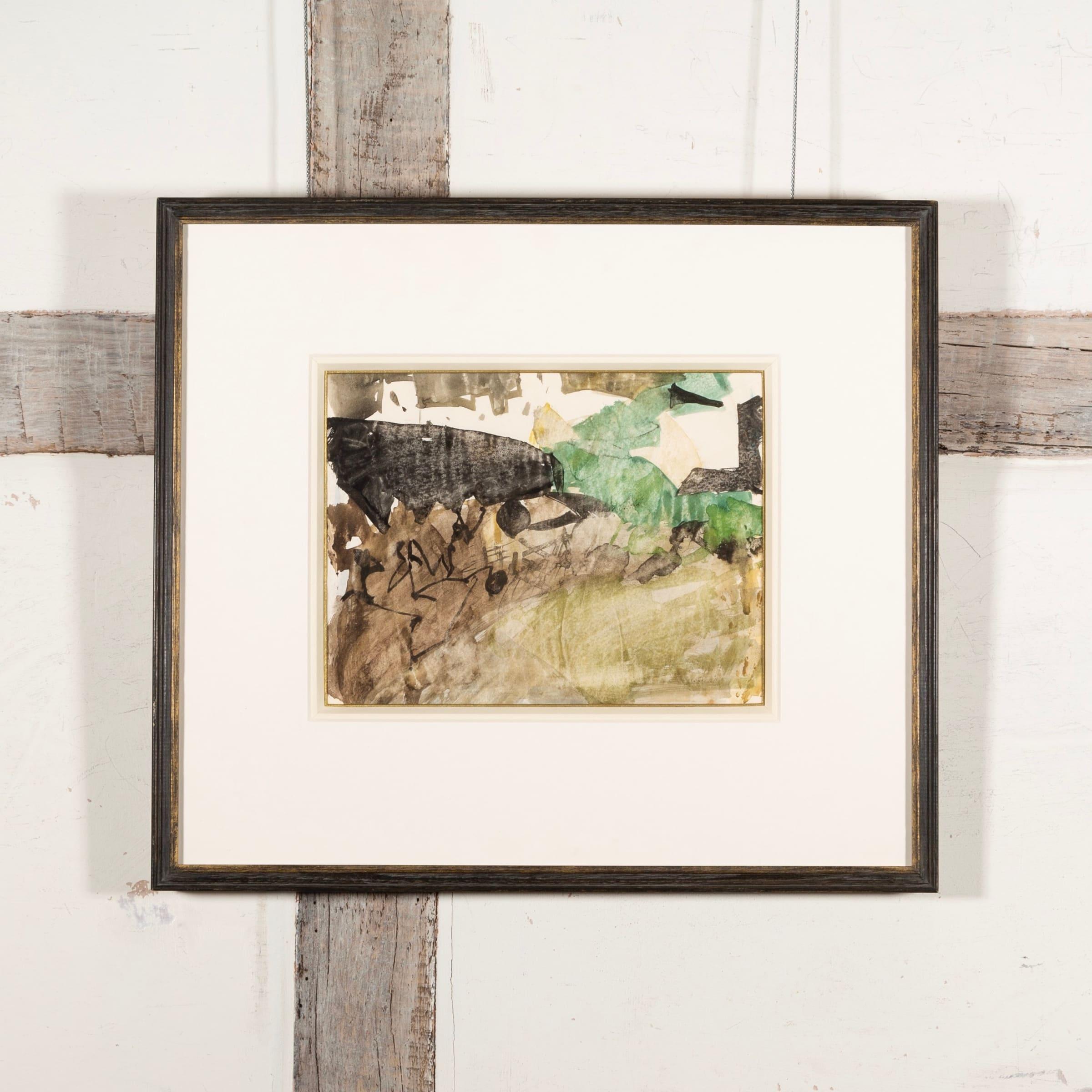 Küstenszene, Gouache-Gemälde von Peter Potworowski, 1950er Jahre ca. – Painting von Unknown