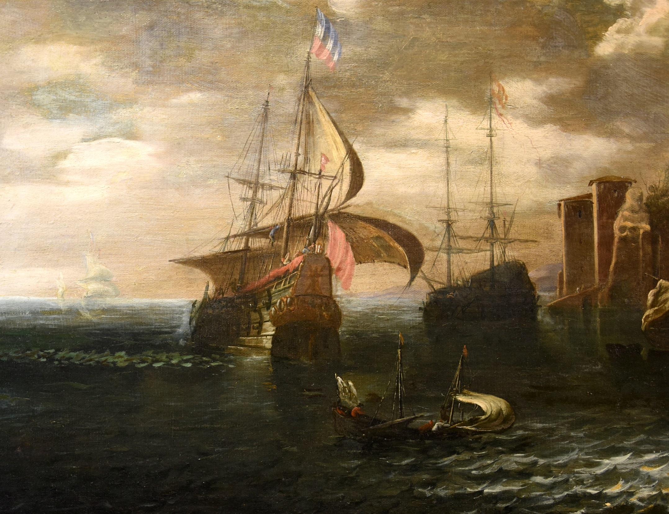 Voir paysage Antoniani 18ème siècle maître huile sur toile art de la côte en vente 3