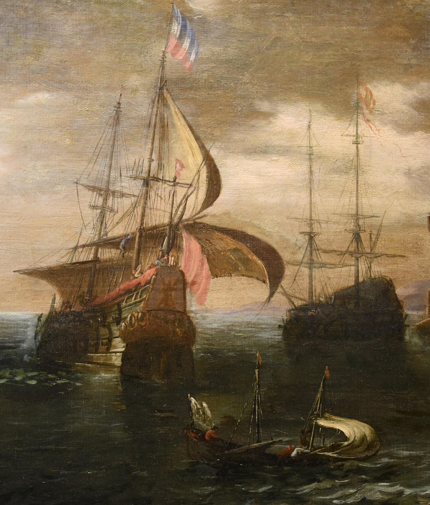 Coastal See Landscape Antoniani Paint 18th Century Old master Oil on canvas Art 3