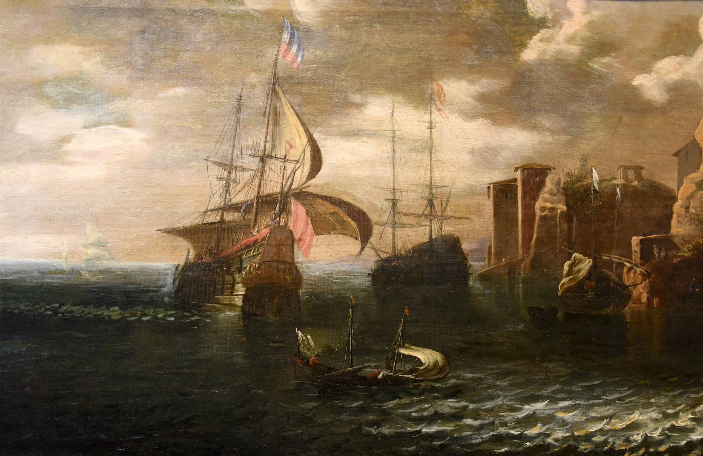 Voir paysage Antoniani 18ème siècle maître huile sur toile art de la côte en vente 5