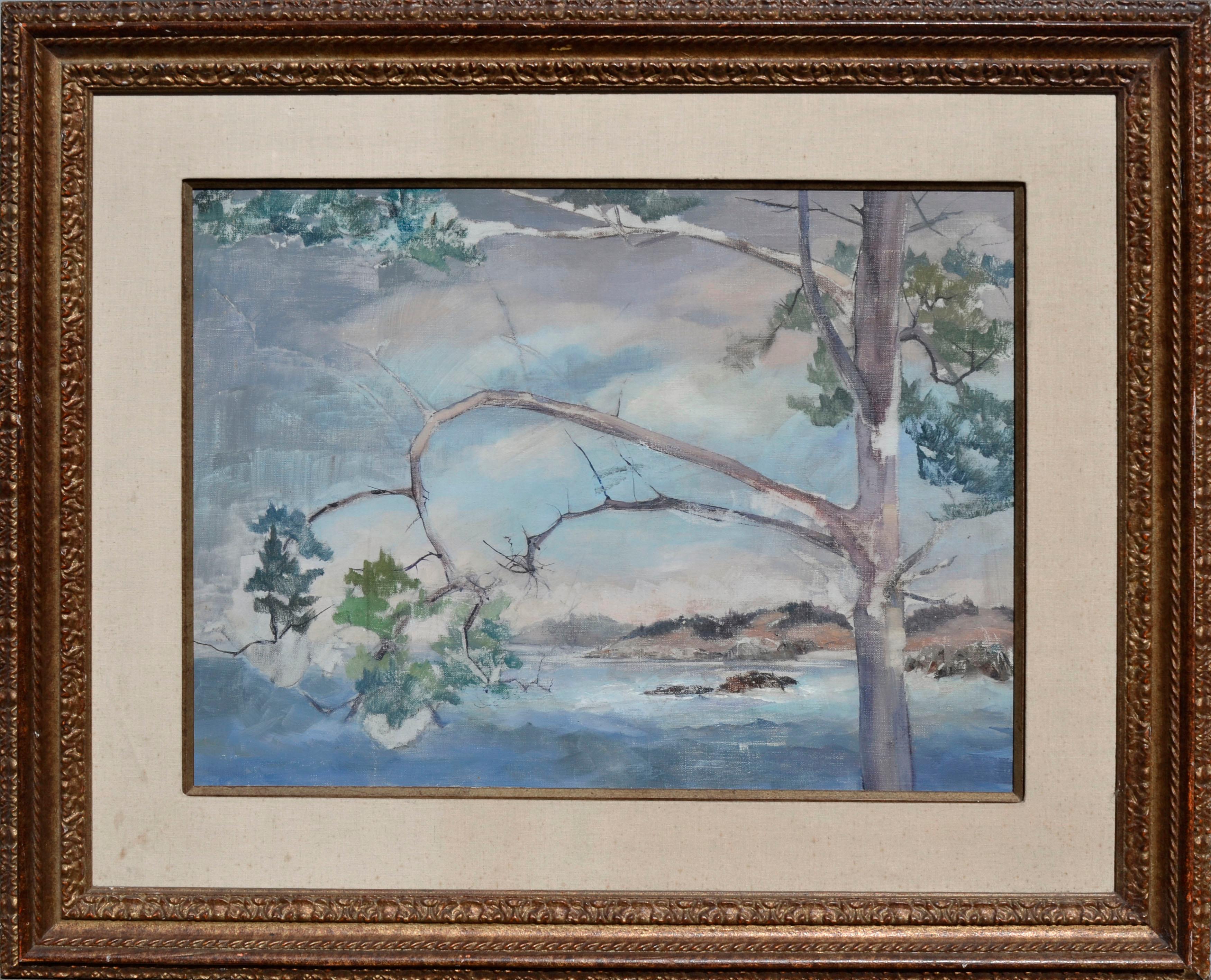 Unknown Landscape Painting - Coastal Tree - Mid Century Landscape 