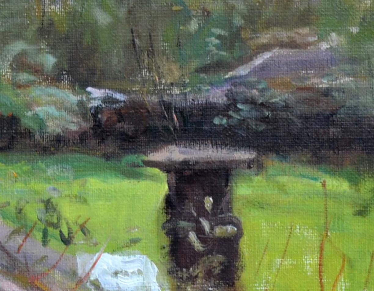 Primitives Küstengemälde in Öl auf Künstlerpappe. Präsentiert in einem vergoldeten Rahmen von Hendrik Jan Ten Cate  (Niederlande, 1867 - 1955). Signiert 