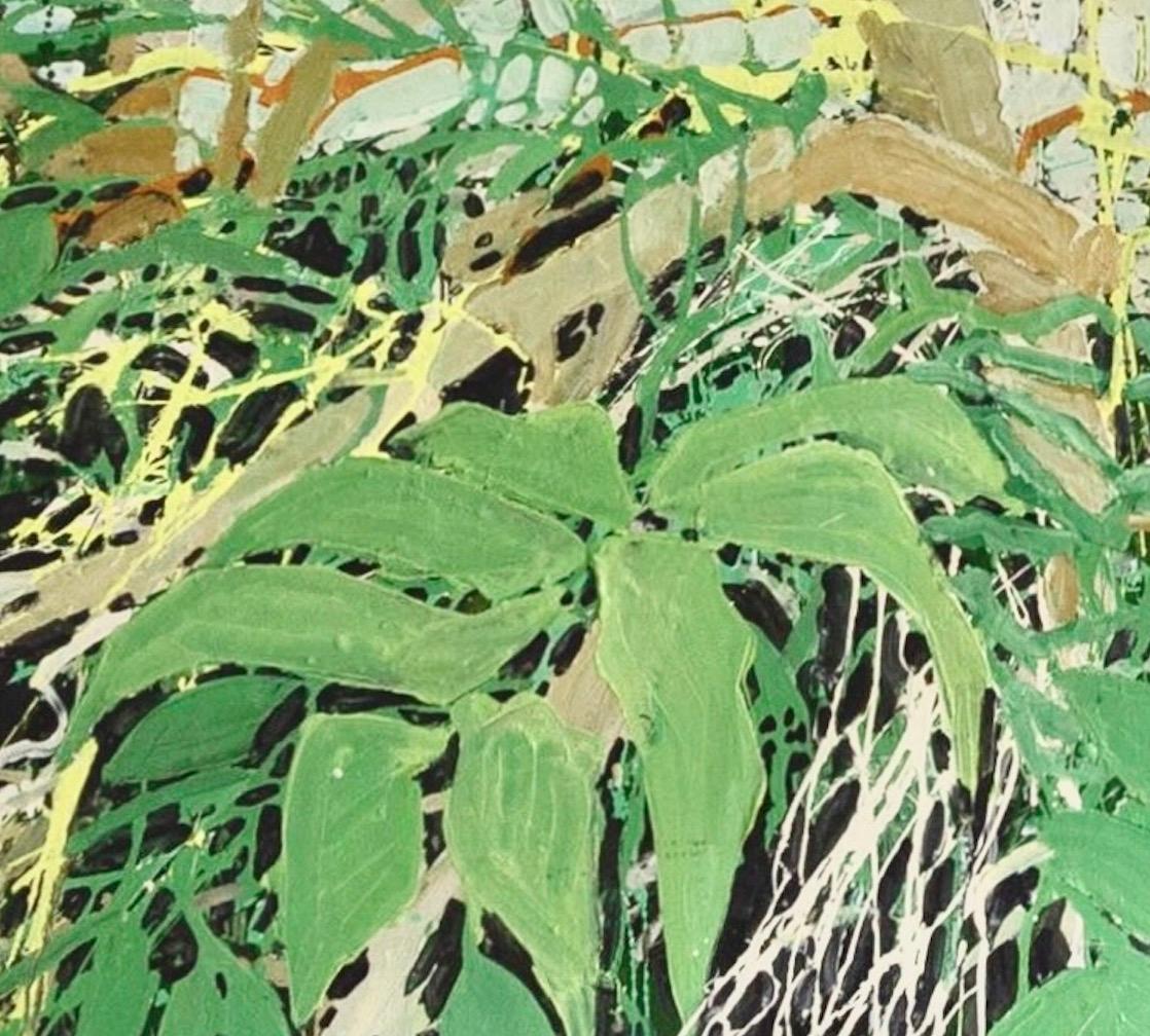 Cockieleekie, Olio su due tele, Pittura di paesaggio verde, Ffiona Lewis, 2020 1