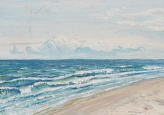 Cocoa Beach Florida Summer Impressionist Beach Seascape Antique Oil Painting