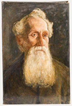 Coenraad Matthias Garmed (1863-1944) - Huile hollandaise, Portrait d'un homme barbu