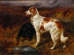 Colin Graeme (1858-1910) - Framed Oil, Setters in a Moorland Landscape