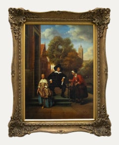 Collier after Jan Steen  - 20th Century Oil, Mayor of Delft with Daughter