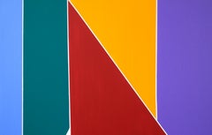 Bloque de color geométrico abstracto en acrílico sobre lienzo