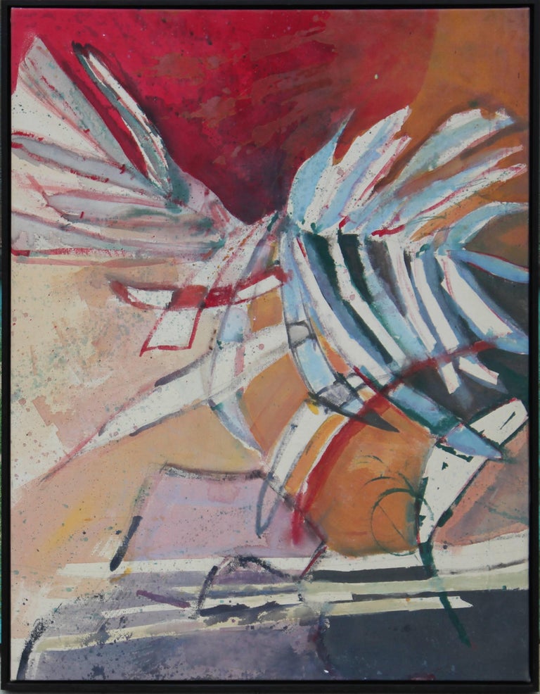 Unknown Colorful Bold Abstract Acrylic Painting For Sale At 1stdibs