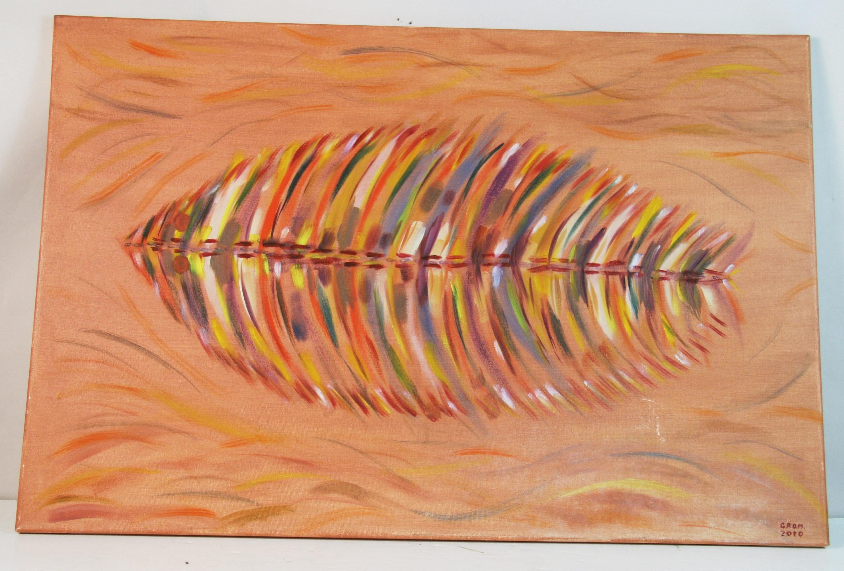 Buntes Fischskelett – Painting von Unknown