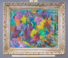 Colorful Framed Vintage Abstract  Original Oil Painting