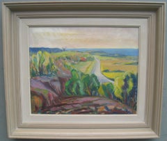 Mid 20thC Modernist/ Expressionist Coastal Landscape oil on canvas circa 1950's