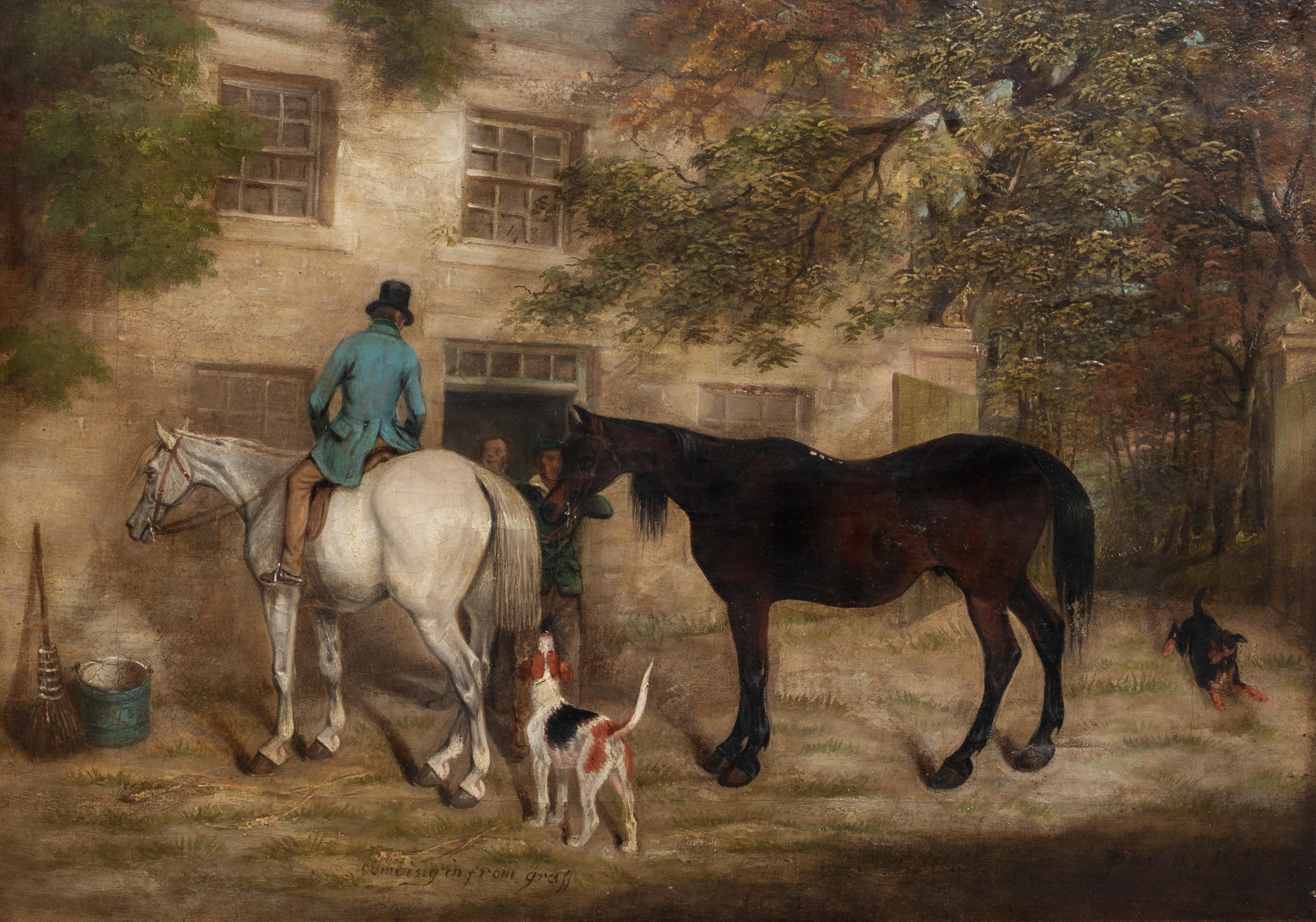 Unknown Animal Painting - Coming In From The Grass, dated 1848  by James Russell RYOTT (1810-1860) 