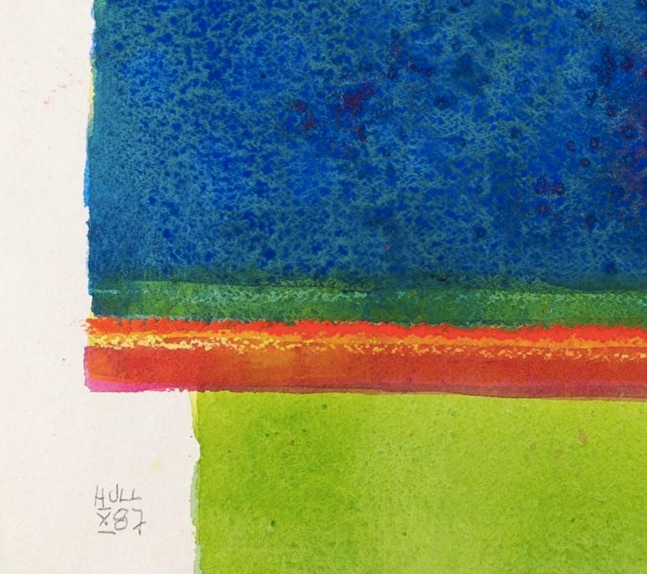 Komposition (Blau, Grün, Orange und Rot) von James Hull, Acryl, 1987 im Angebot 2