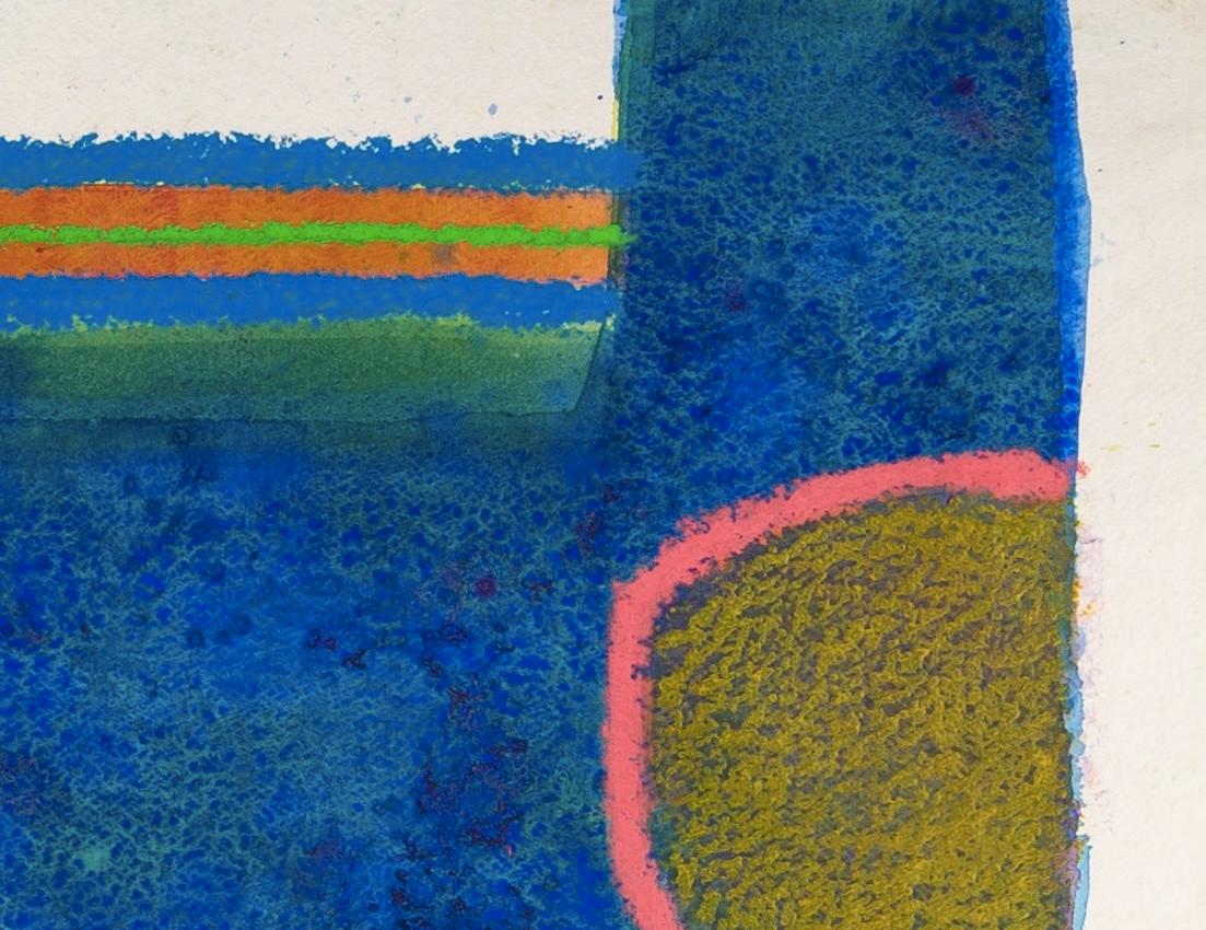 Komposition (Blau, Grün, Orange und Rot) von James Hull, Acryl, 1987 im Angebot 3