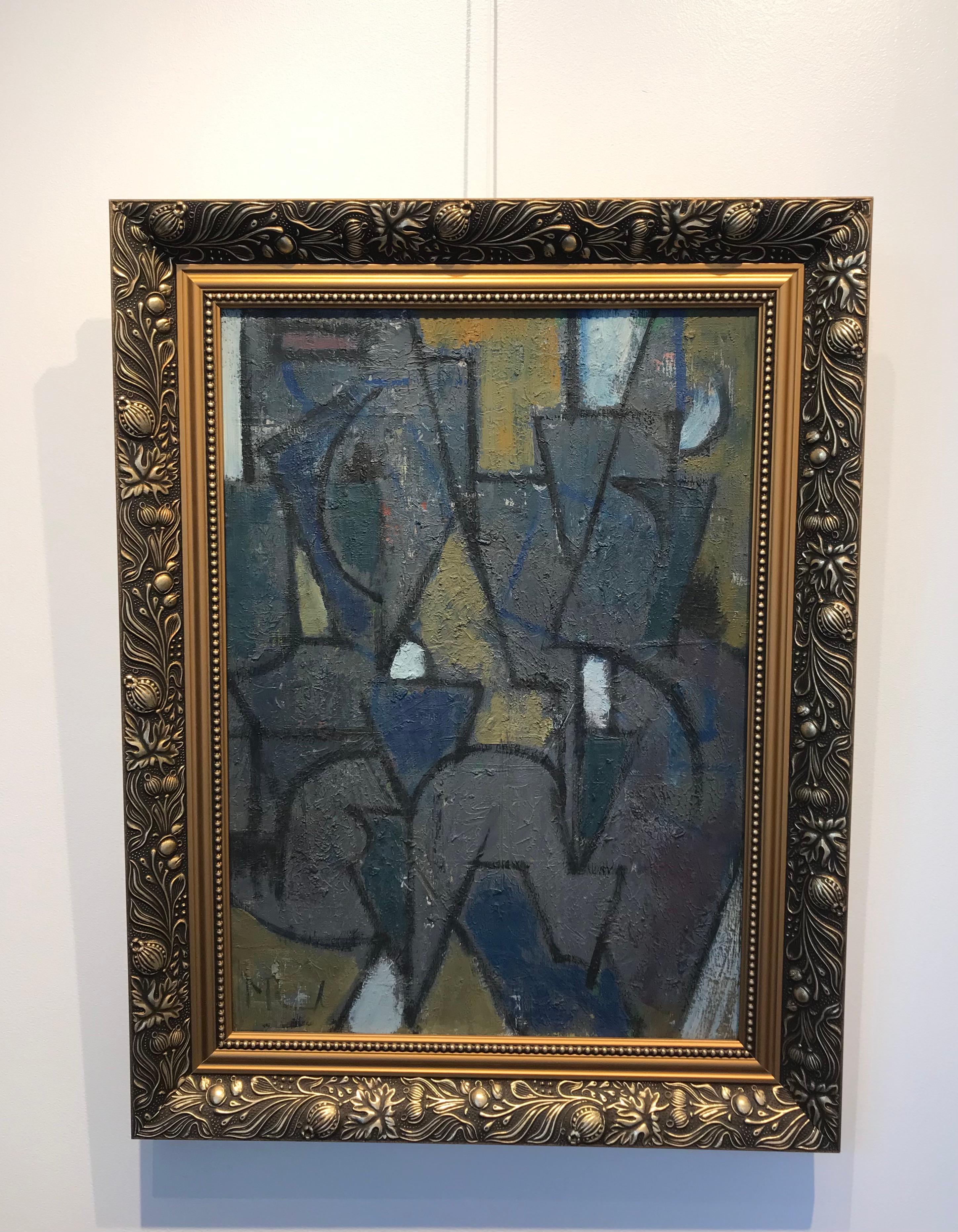 Composizione astratta - Olio su tela 34x46 cm - Painting di Unknown