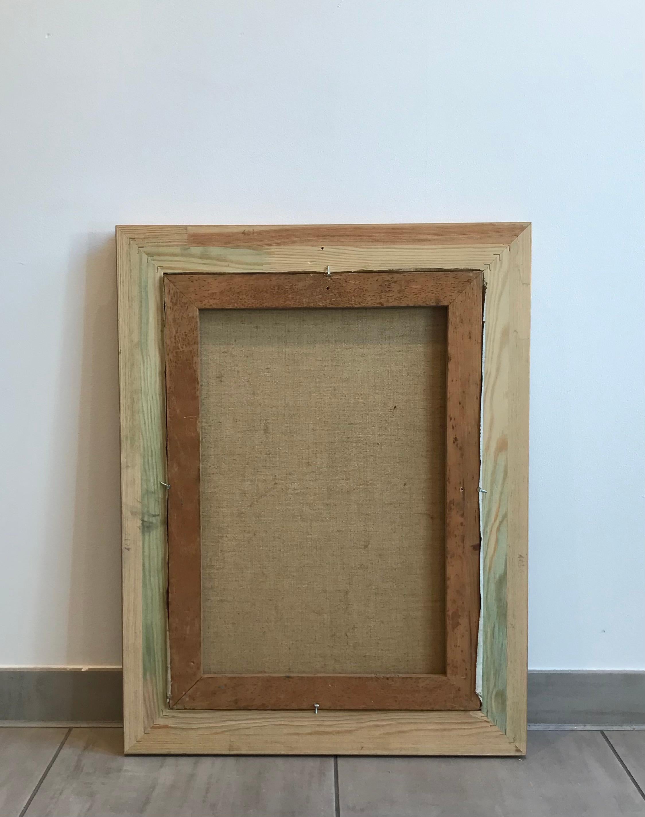 Composizione astratta - Olio su tela 34x46 cm in vendita 2