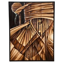 Composition avec Bamboos - Acrylique sur toile signée Cherubini