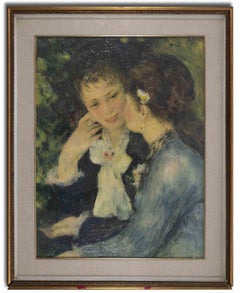 Confidences - Painting After Pierre Auguste Renoir. - Mid-20th Century