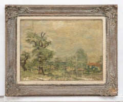 Used Connie Fenn (1933-2001)  - Framed Mid 20th Century Oil, Landscape with Deer