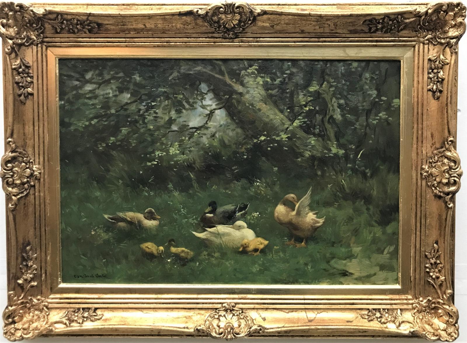 Constant Artz - Ducks - Painting by Constant David Ludovic Artz