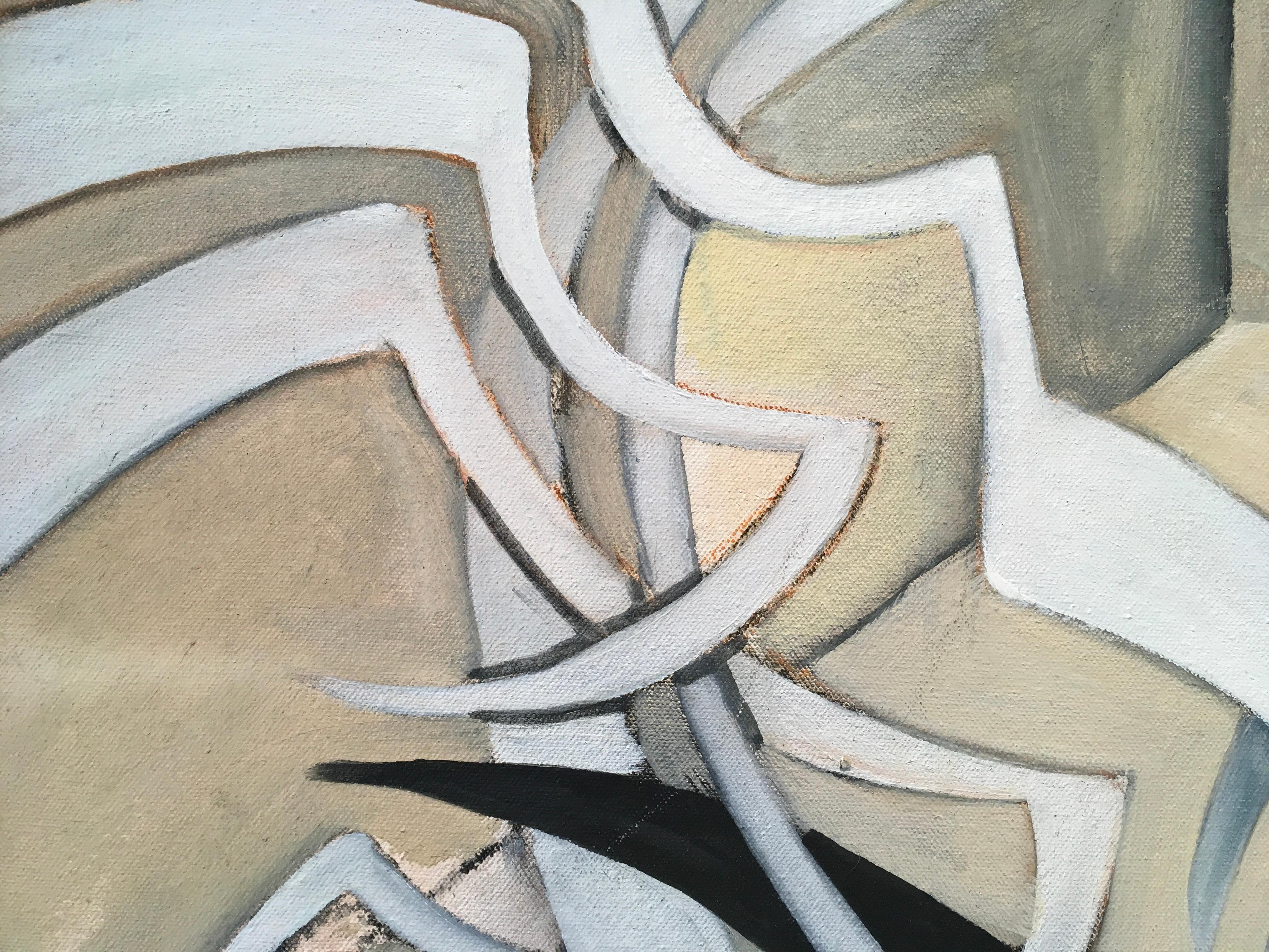 'Constructivist Abstract', by unknown, Oil on Canvas Painting For Sale 3