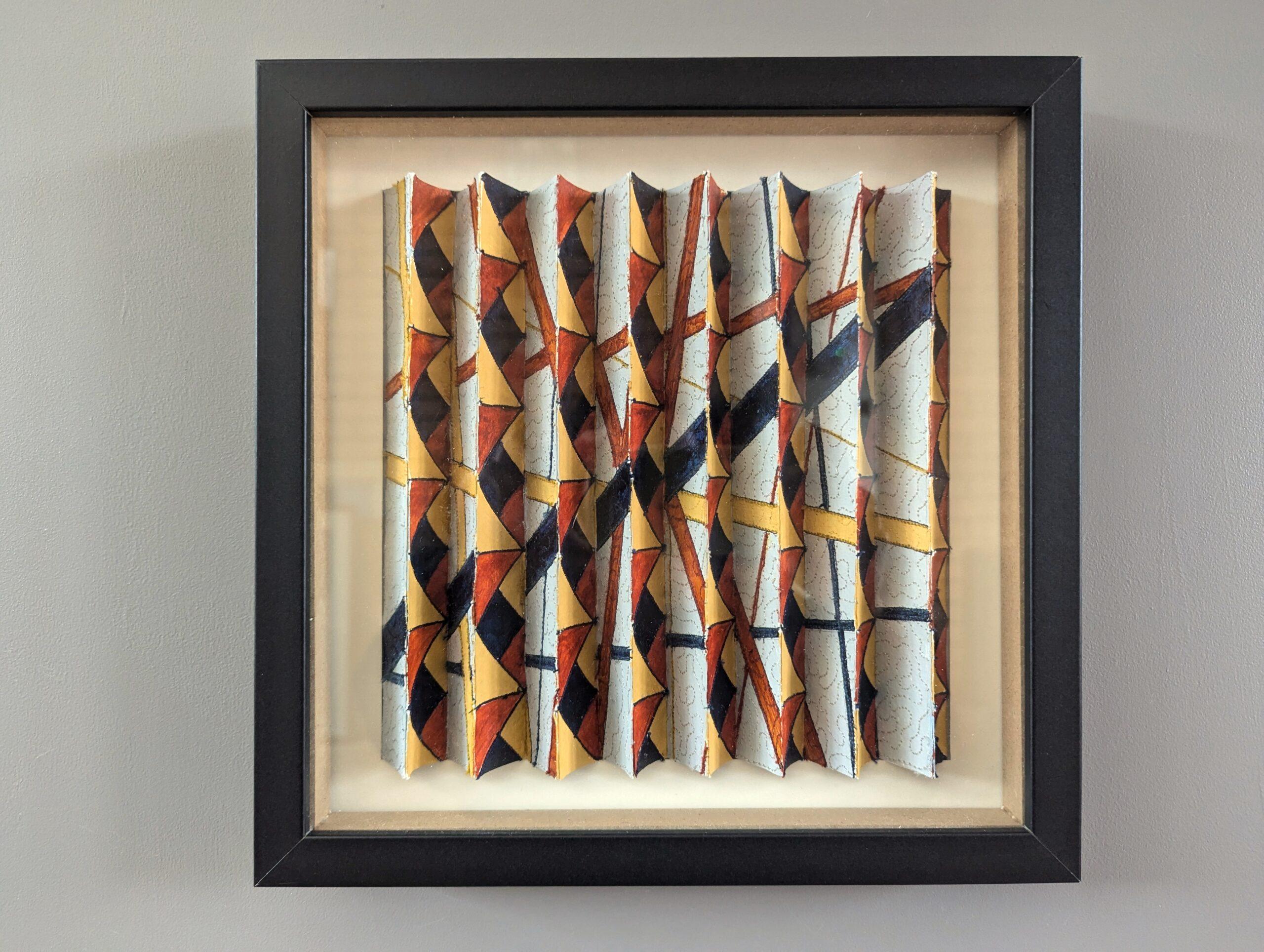 Pittura acrilica astratta contemporanea su carta - Divertimento geometrico - Painting di Unknown