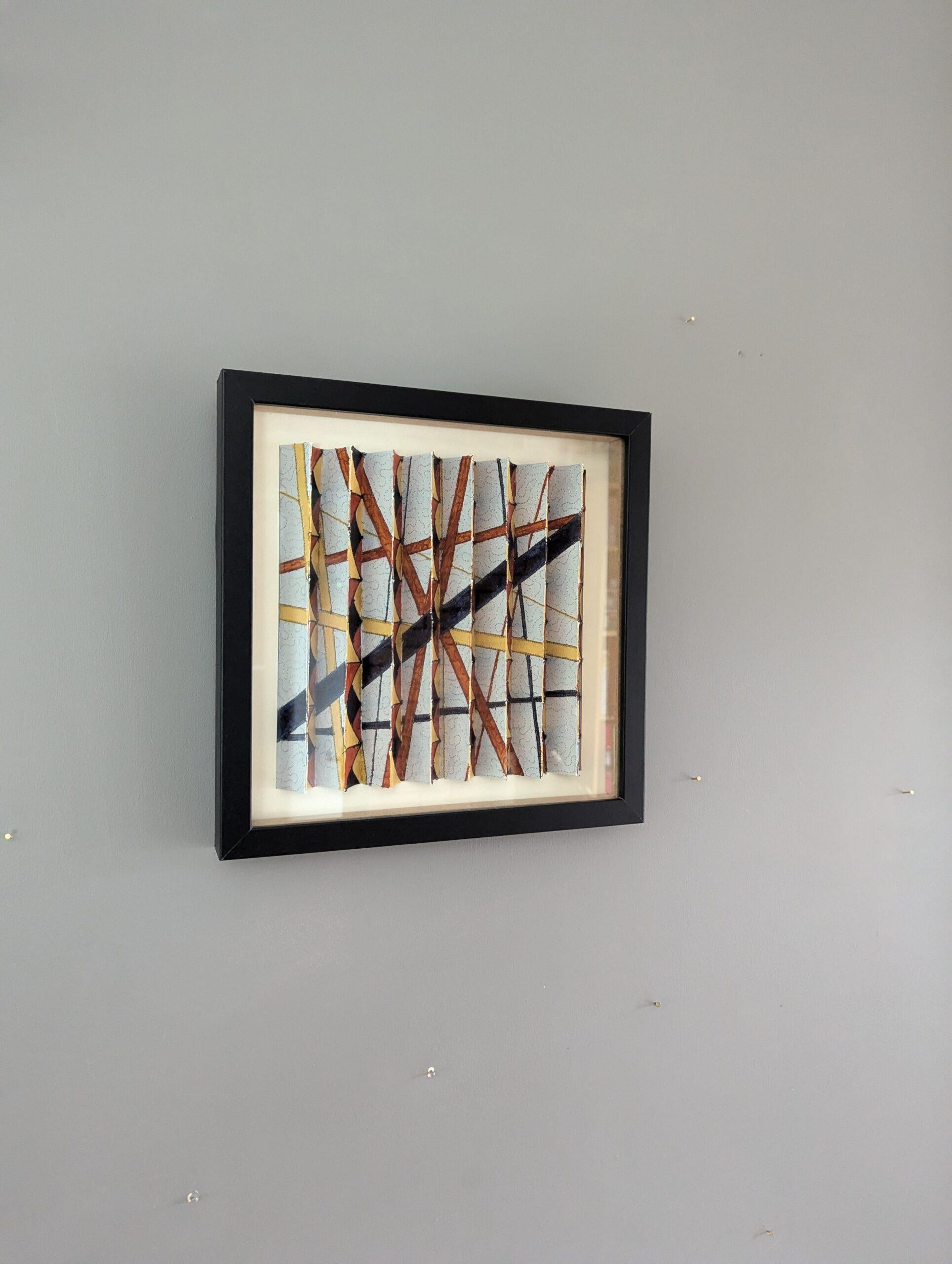 Pittura acrilica astratta contemporanea su carta - Divertimento geometrico - Painting Moderno di Unknown