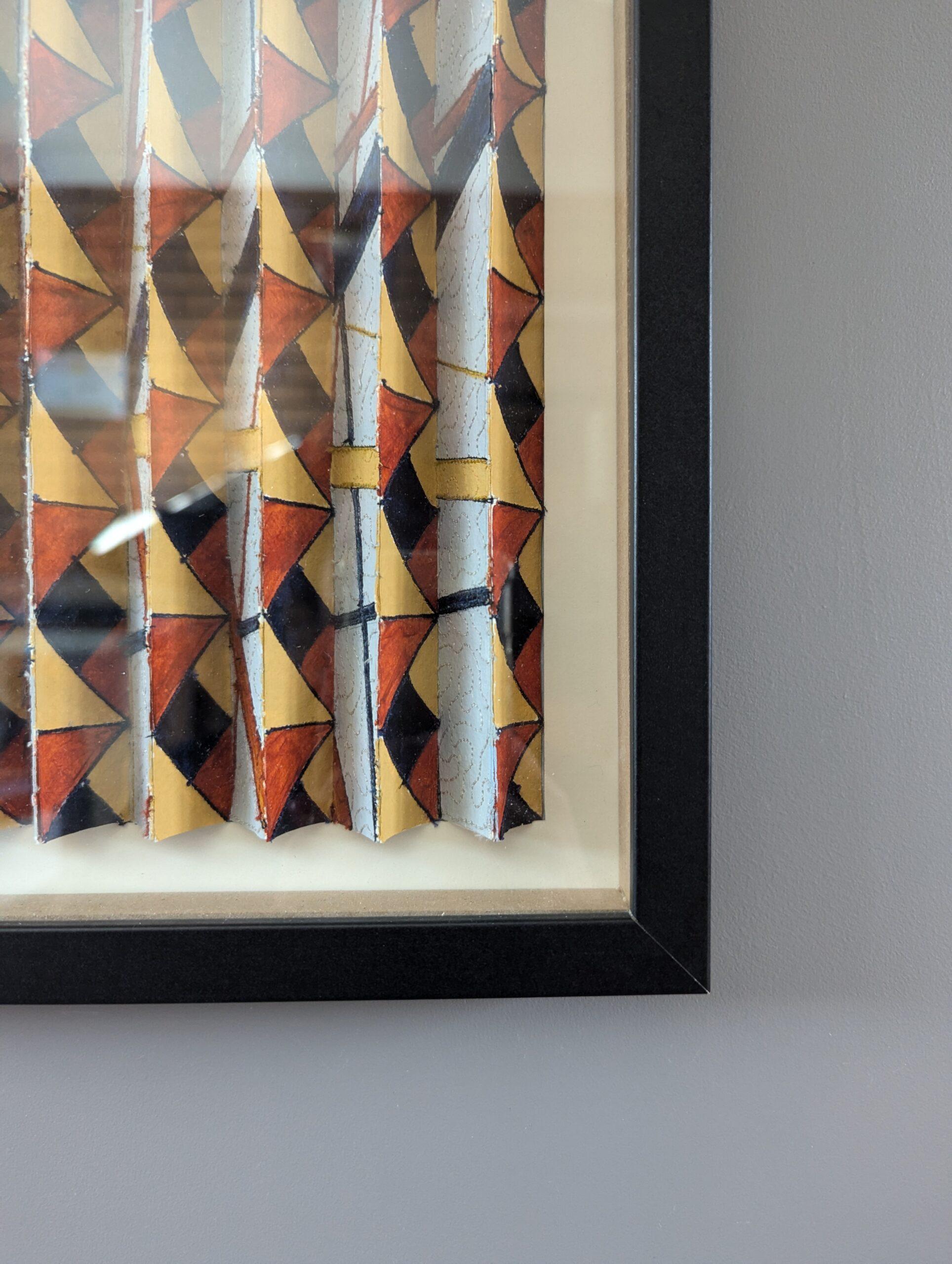 Pittura acrilica astratta contemporanea su carta - Divertimento geometrico 1