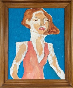 Contemporary Abstract Expressionist Figurative Portrait Oil Painting - Anne