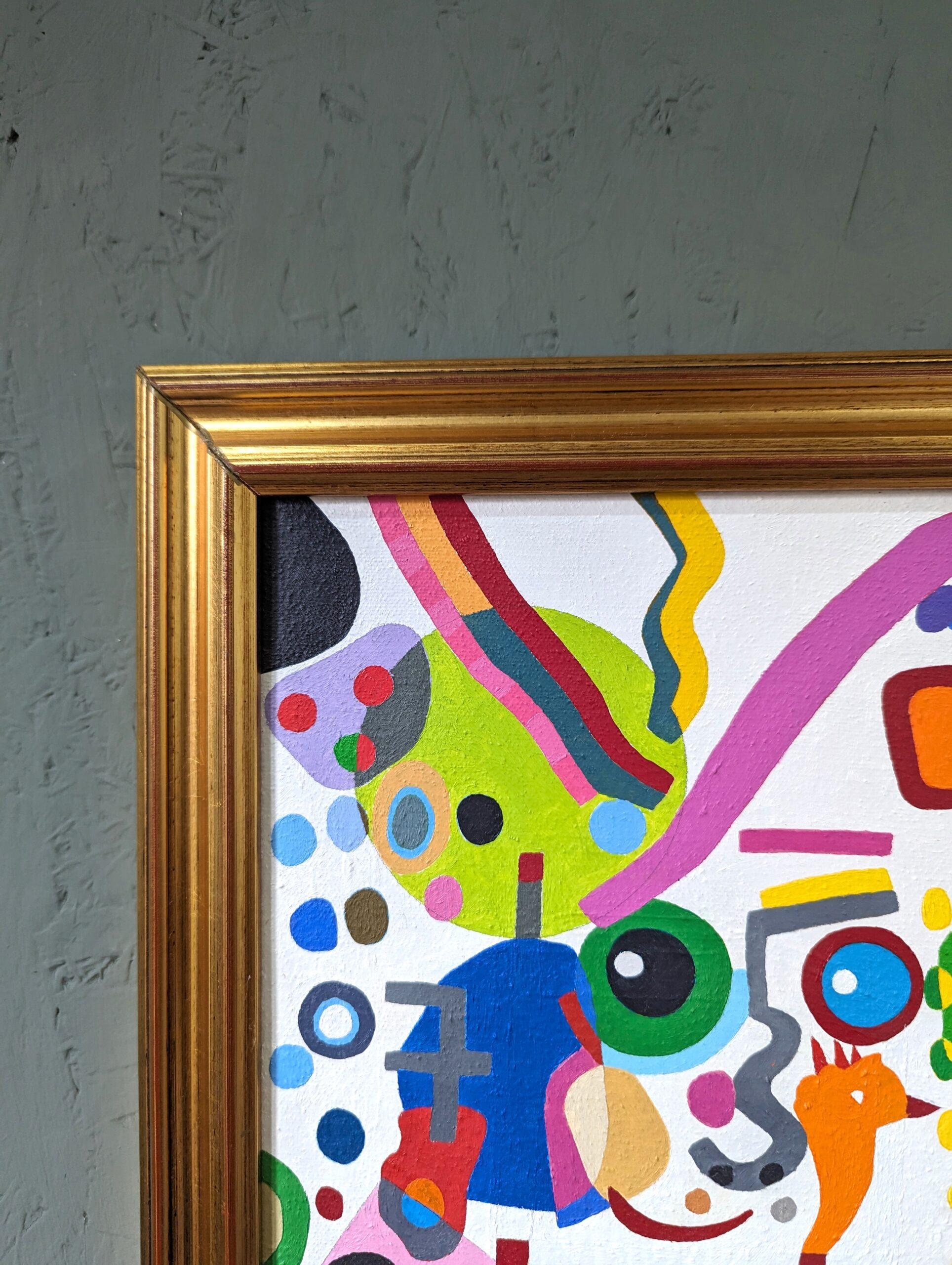 Quadro astratto contemporaneo con cornice - Sole blu, 2020 7