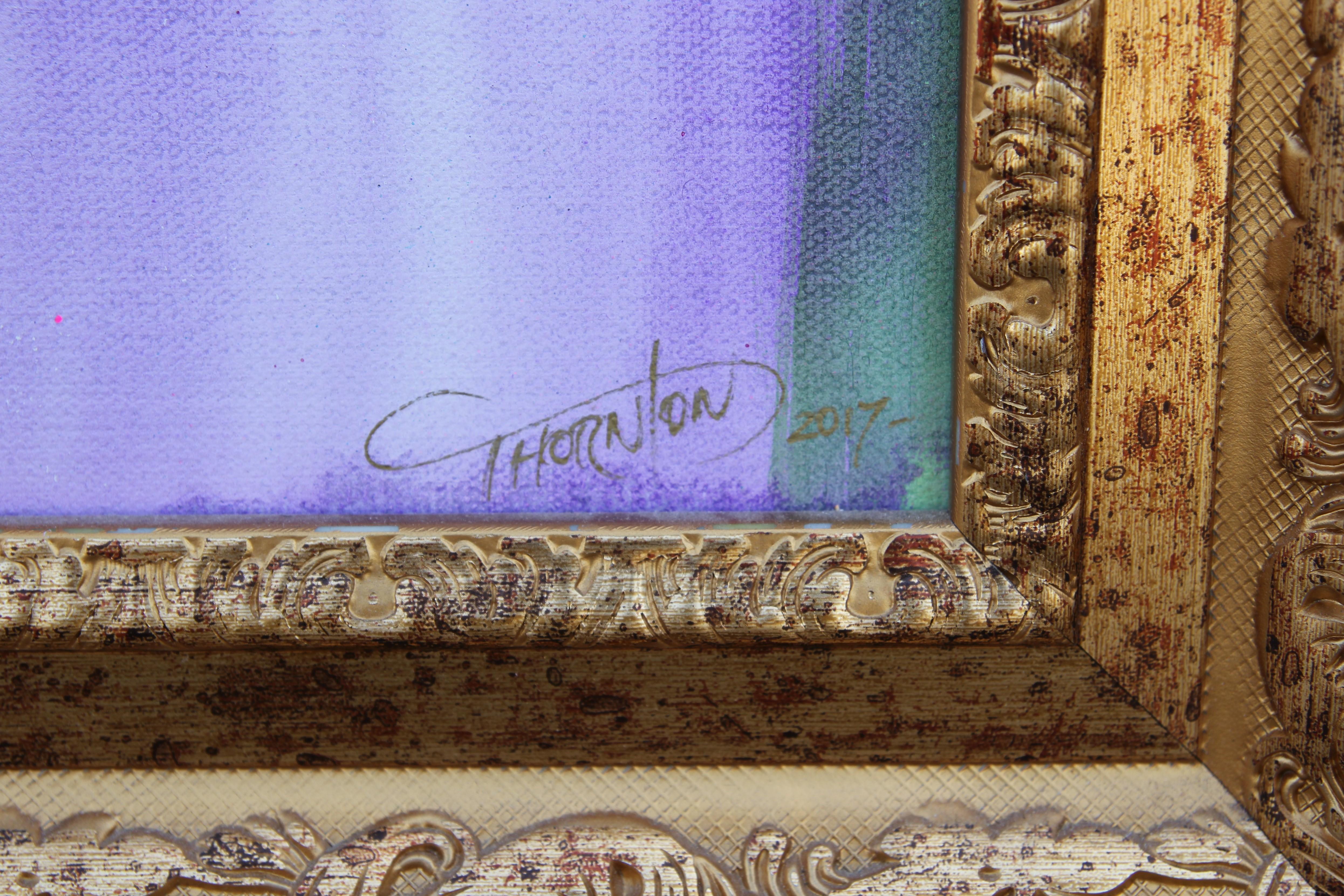 Contemporary Abstract Jewel Tone Frida Kahlo Ice Cream Portrait Signed Thornton 2