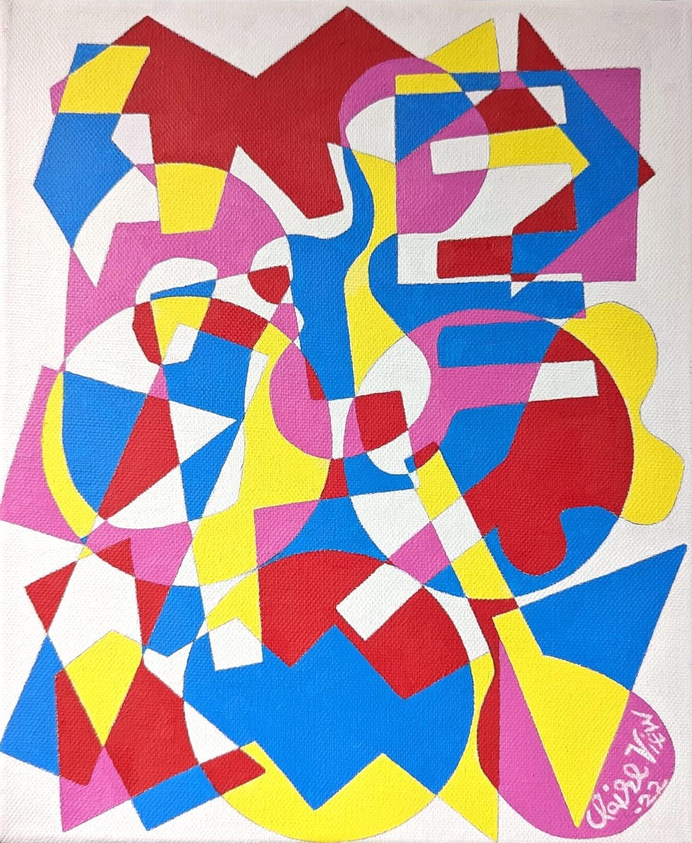Abstract Painting di Unknown - Quadro astratto contemporaneo senza cornice - After the Bang, 2022