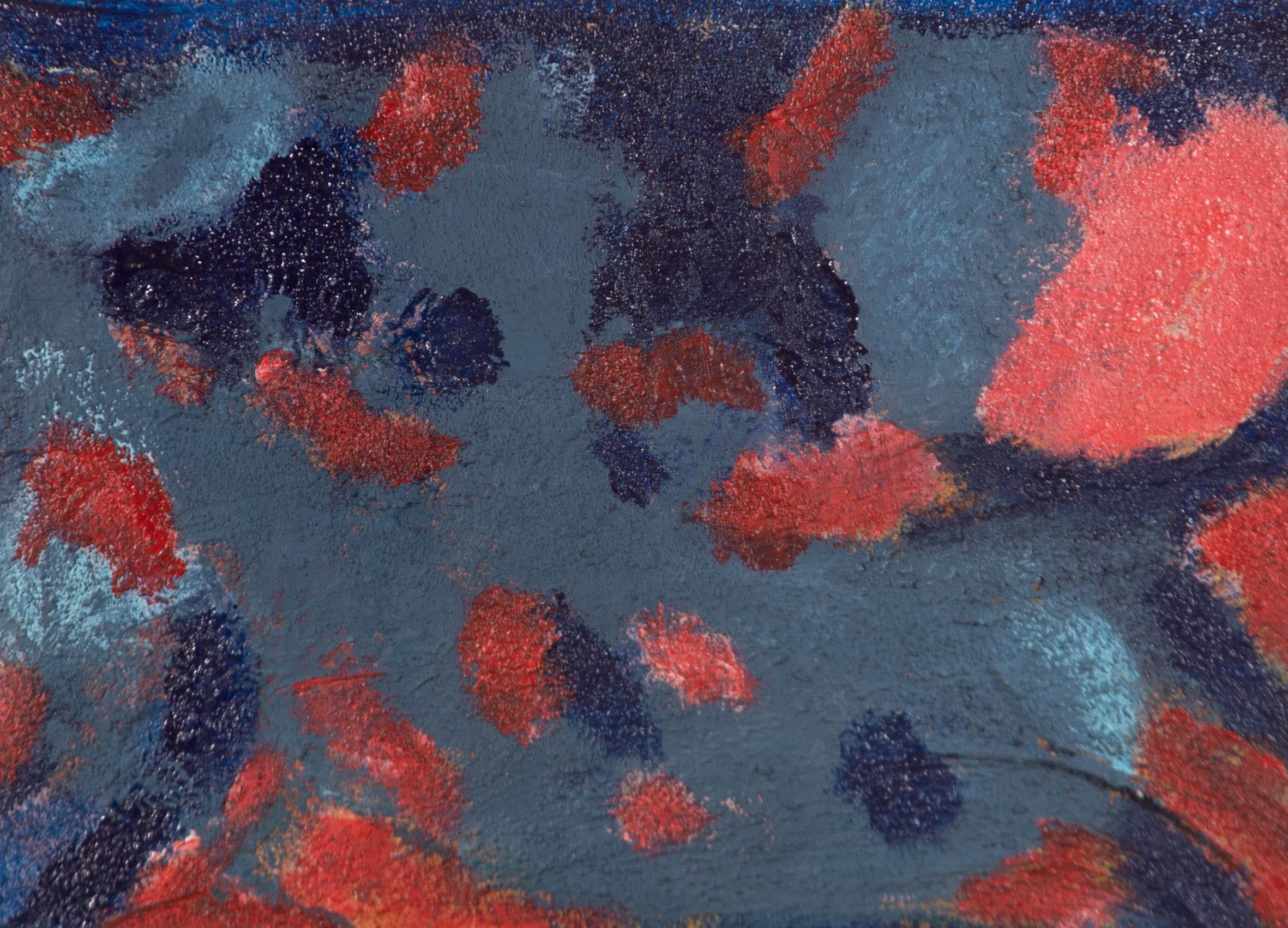 Contemporary Acrylic - Blue and Red - Painting by Unknown