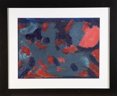 Acrylique contemporaine bleue et rouge