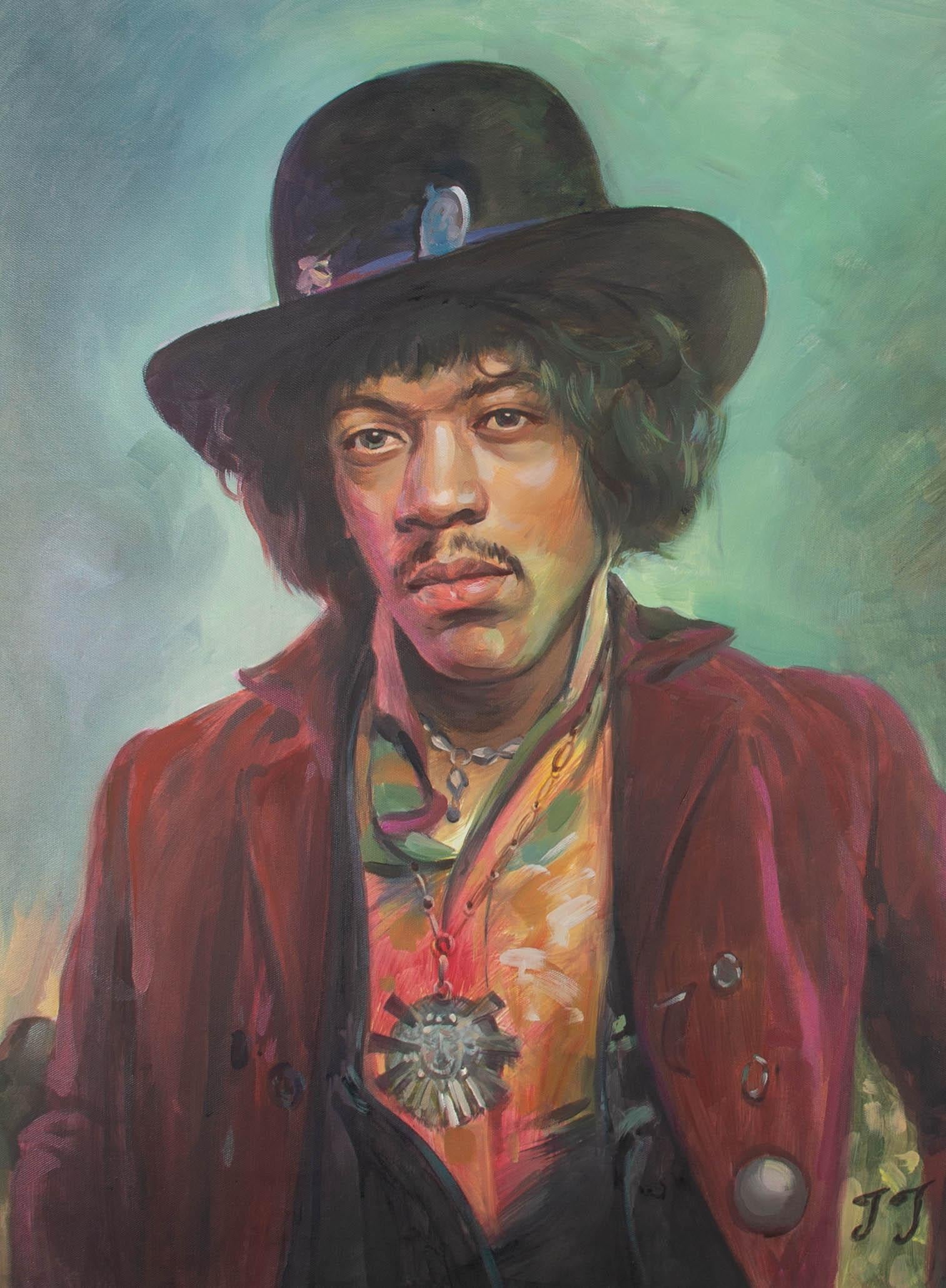 Unknown Portrait Painting - Contemporary Acrylic - Jimi Hendrix