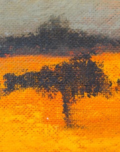 Paysage contemporain de la savane africaine, signé et daté de 2001