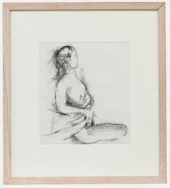 Contemporary Charcoal Drawing - Reclining Nude Study