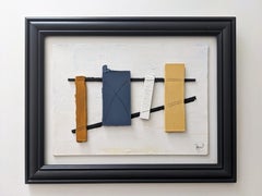 Contemporary Constructivist Oil Relief Painting Framed - Construction 2