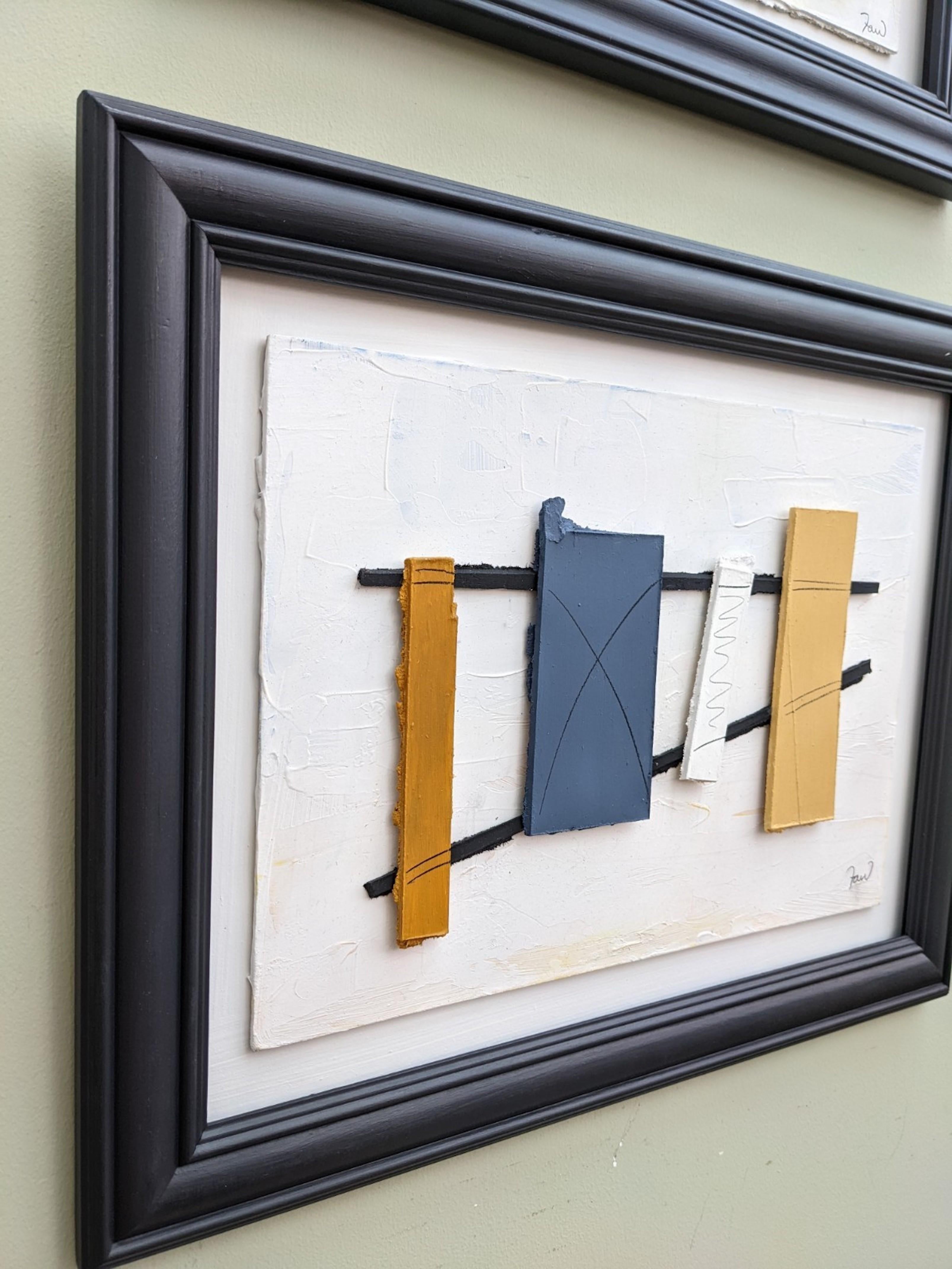 Contemporary Constructivist Oil Relief Painting Framed - Construction 2 For Sale 1
