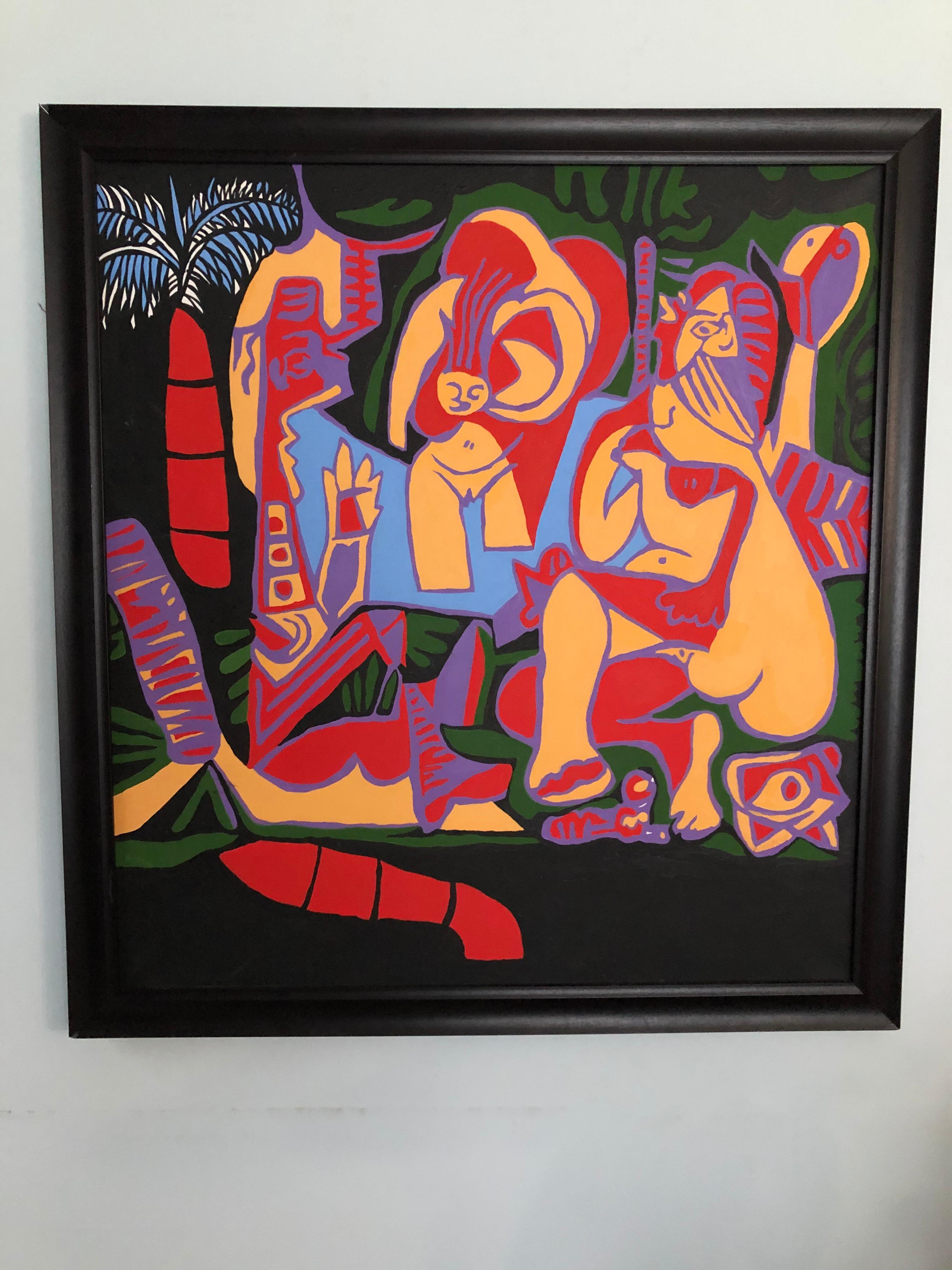 Contemporary Cuban Homage to Picasso - Painting by Unknown