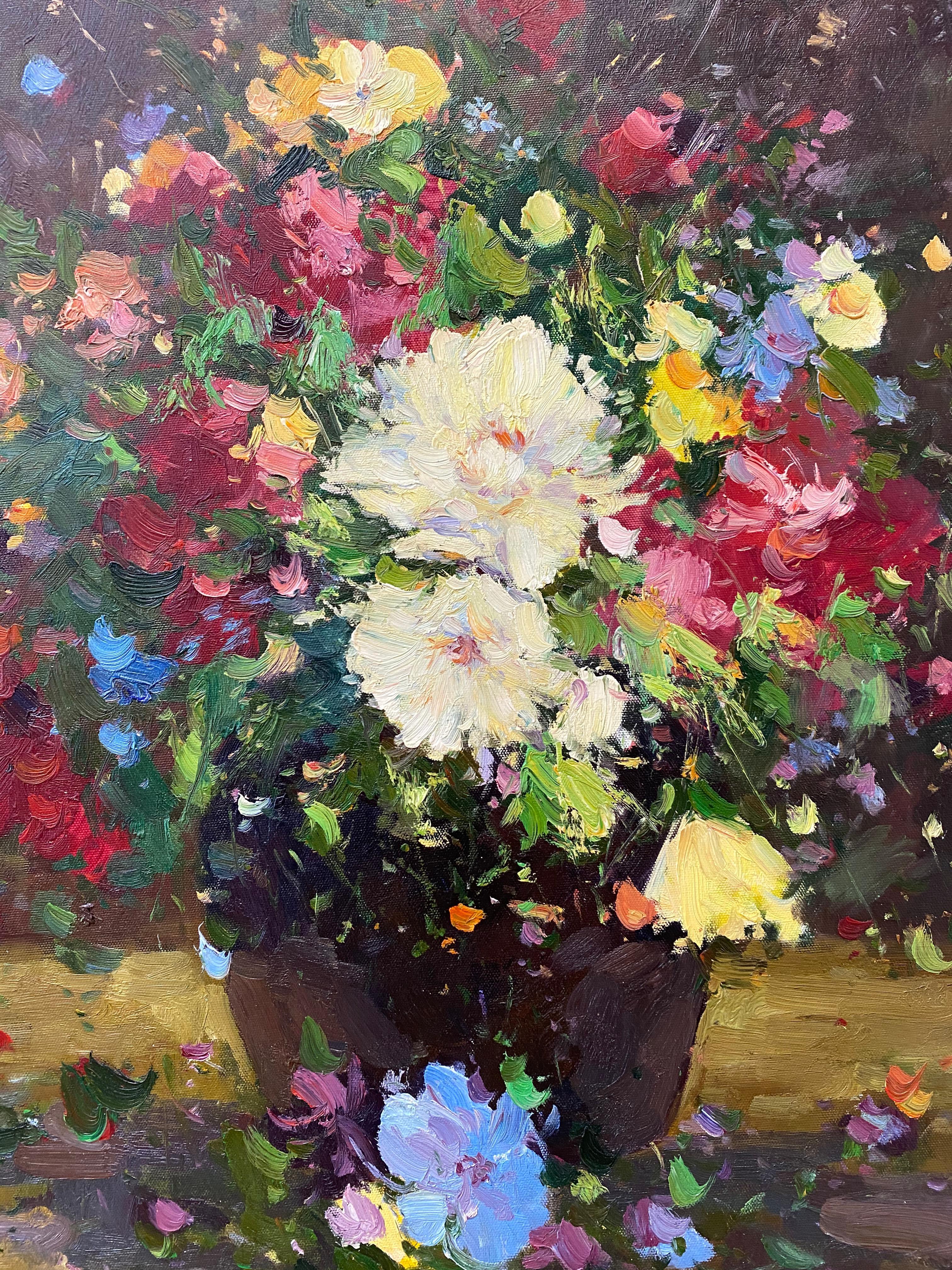 Contemporary Floral Still Life Oil Painting 21st Century

Gorgeous painting by a mystery artist. No visible signature

Original oil on canvas

Dimensions 20